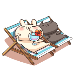 うさぎのしろとねこのくろ ぱーと7夏 Line スタンプ Line Store うさぎのしろとねこのくろ ぱーと7夏 Line スタンプ Line Store