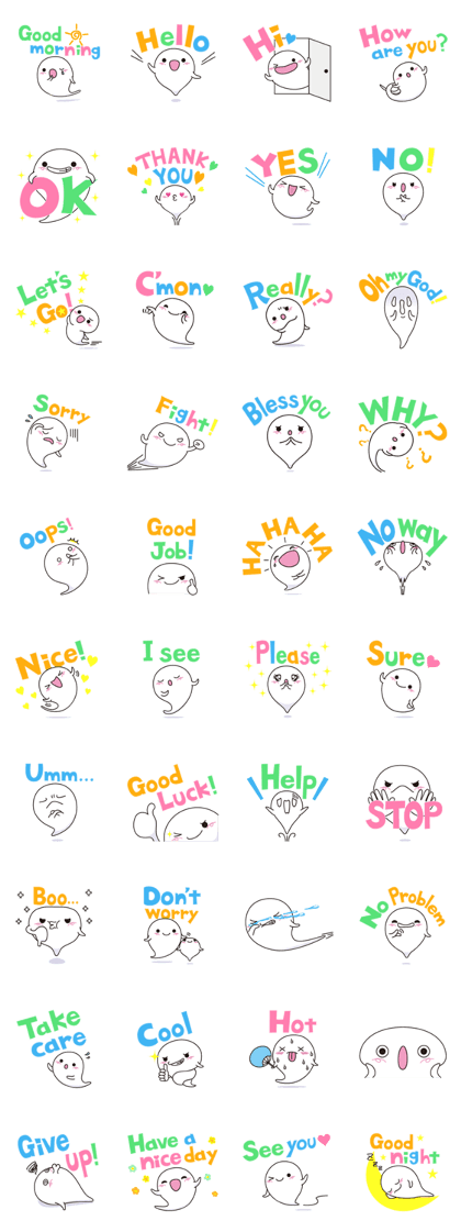 Ghost sticker 3 [Easy English]