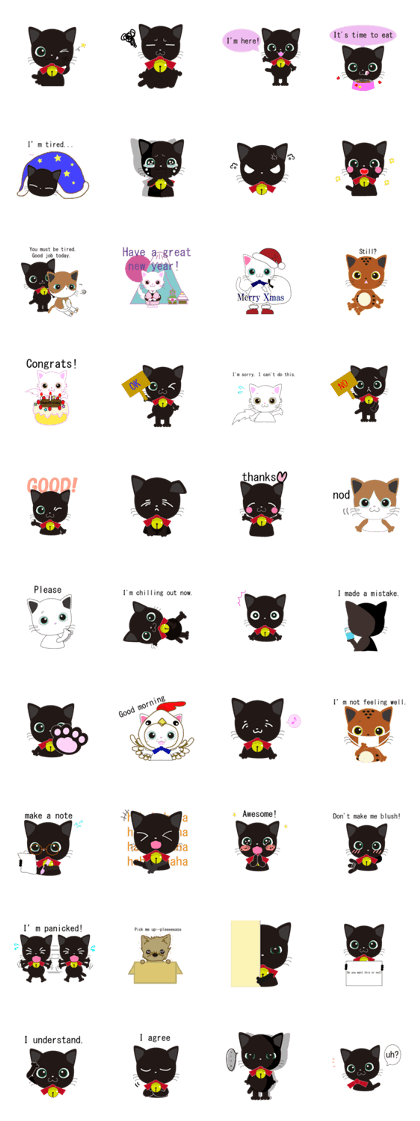 Short tail Black cat -chan