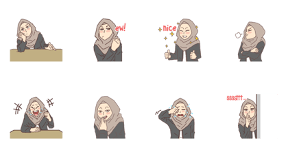 Basic Hijab Girl - Animated Stickers