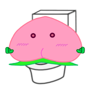 Peach toilet
