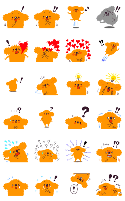 POODLE DOG(1) various faces [!] and [?]