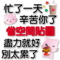pink cat-Space-saving stickers