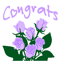 "CONGRATULATIONS" Blue & Purple roses