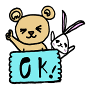 Bear and rabbit stamp
