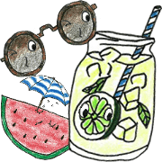 Summer Stickers with lovely eyes