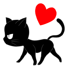 Attractive black cat sticker