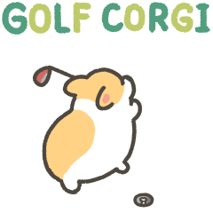 Golf corgi animation stickers