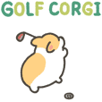 Golf corgi animation stickers
