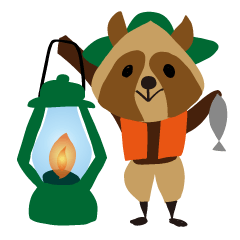 A raccoon dog that loves camping