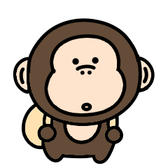 Unmotivated mini monkey moving sticker