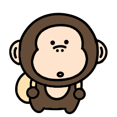 Unmotivated mini monkey moving sticker