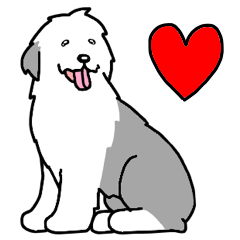 Dog stamp Old English Sheepdog