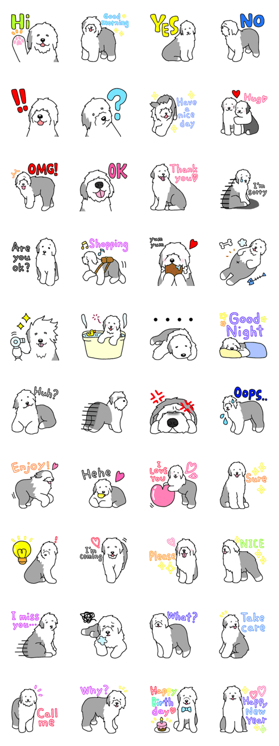 犬種別オールドイングリッシュシープドッグ Lineクリエイターズスタンプ Stamplist