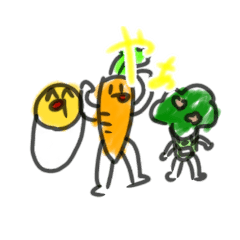 Three vegetable stamps