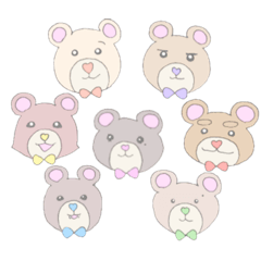 7頭のゆるくまスタンプ①