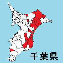 Sticker of Chiba map 3