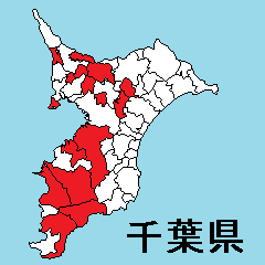 Sticker of Chiba map 2