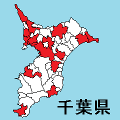 Sticker of Chiba map 1