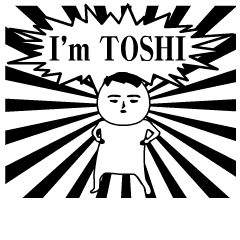 Toshi is moving.Name sticker