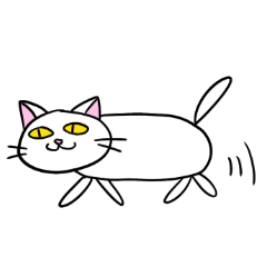 White cat  Treatment Senpai  Sticker