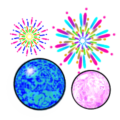 Fireworks and dragonfly balls