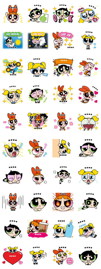 LINE สติ๊กเกอร์ทางการ - The Powerpuff Girls Custom Stickers