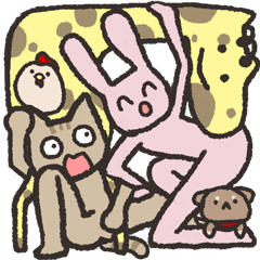 Cat & rabbit sticker