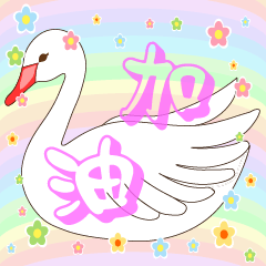 ^^Colorful Swan-Pink Big font-Greetings