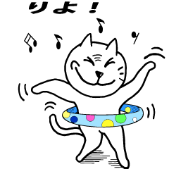 japanese cat sticker daruneko for summer