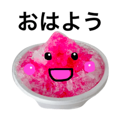 Shaved ice strawberry