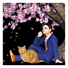 Businessman and his cat