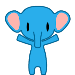 Cute blue elephant