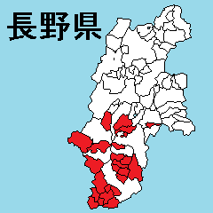 Sticker of Nagano map 3