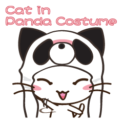 Cat in Panda Costume