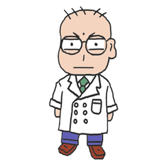 Lab Coat And Glasses And Shaved Head Man Line Stickers Line Store