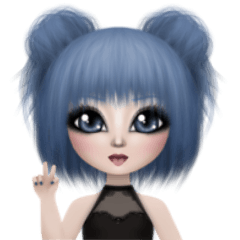 Blue haired cute girl