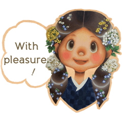 Kimono girl's heartfelt sticker