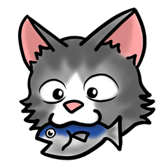 cute cat and cute fish Sticker