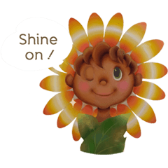 Sunflower boy's positive sticker