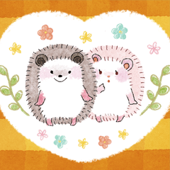 Two hedgehogs Sticker