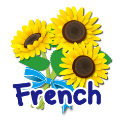 Thanks with flowers in French