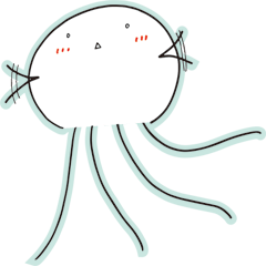 Axolotl and Jellyfish -meny Jellyfish-
