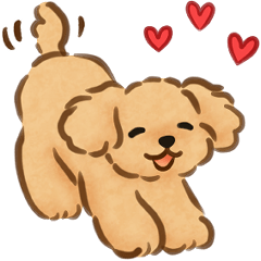 Toy poodle sticker (Japanese message)