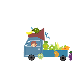 Happy Fruit and Vegetable Cart