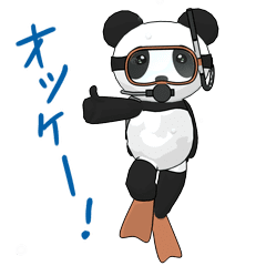 Scuba diving panda2 Animation!