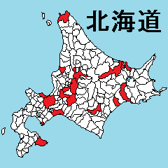 Sticker of Hokkaido map 1