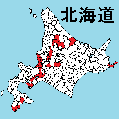 Sticker of Hokkaido map 2