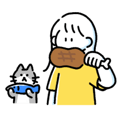 素朴でかわいい女の子と猫のスタンプ Line スタンプ Line Store 素朴でかわいい女の子と猫のスタンプ Line スタンプ Line Store