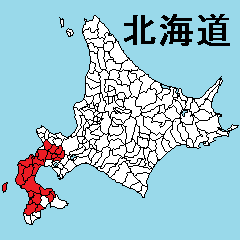 Sticker of Hokkaido map 3